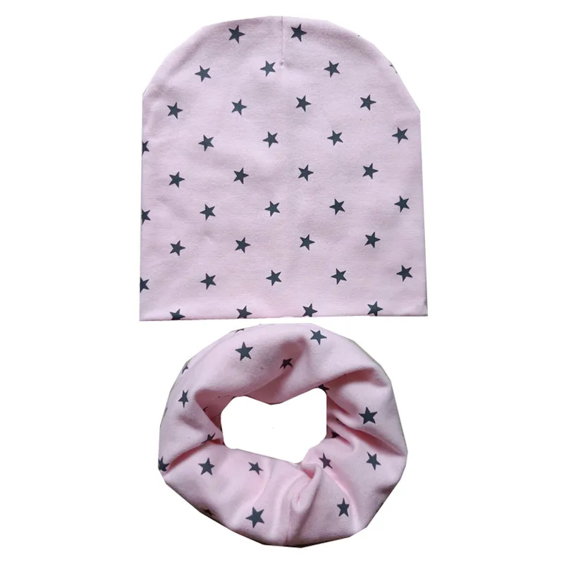 pink small star Осень-зима, вязаный крючком детский шарф, шапка, комплект для маленьких девочек, шапка, шарф, комплект, модный детский набор из шапки и шарфа для мальчиков, детская теплая шапка, шапочки - Цвет: pink small star