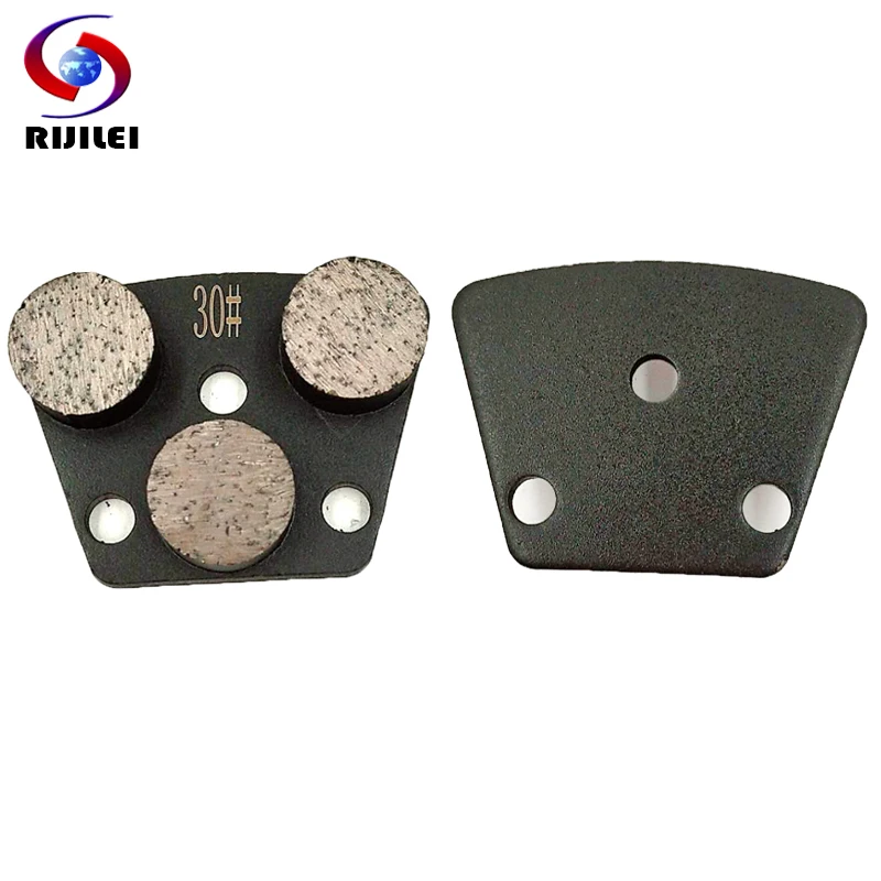 RIJILEI 6PCS Triple Round Segment Diamond Grinding Disk Diamond Grinding Shoe Plate Disc For Grinding Concrete Floor JX05