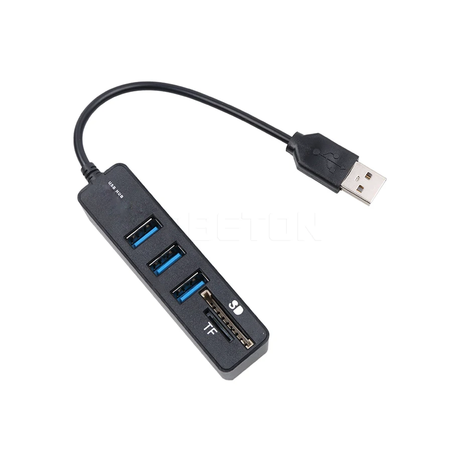Кардридер kebidu usb хаб 2 0 3 порта 480 Мбит/с комбинированный мини концентратор