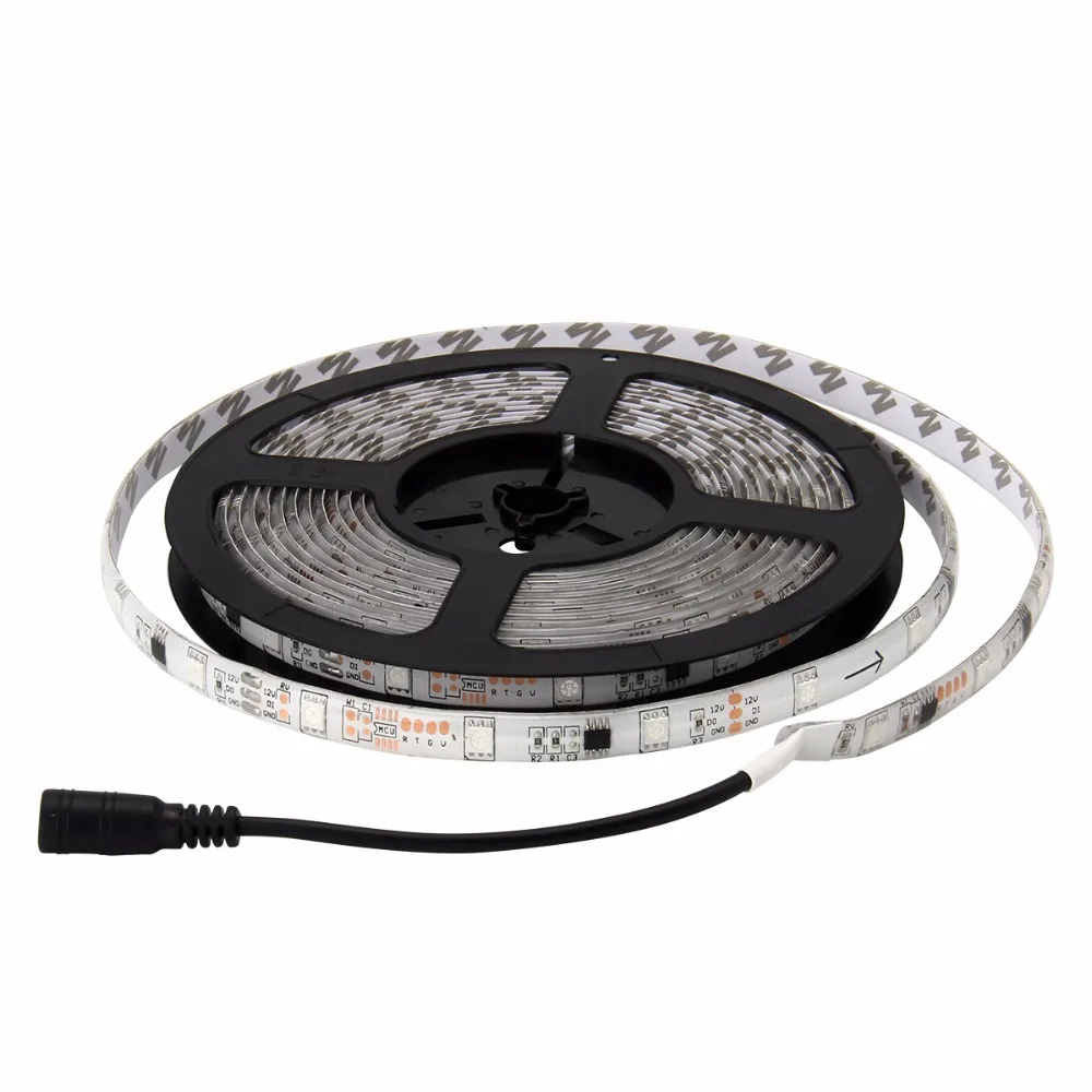 SMD 5050 Автоматическая RGB светодиодный комплект полосы света 5 м 150 светодиодный s DC 12 В водонепроницаемый IP65 гибкая светодиодная лента с адаптером питания 24 Вт США ЕС Великобритания вилка