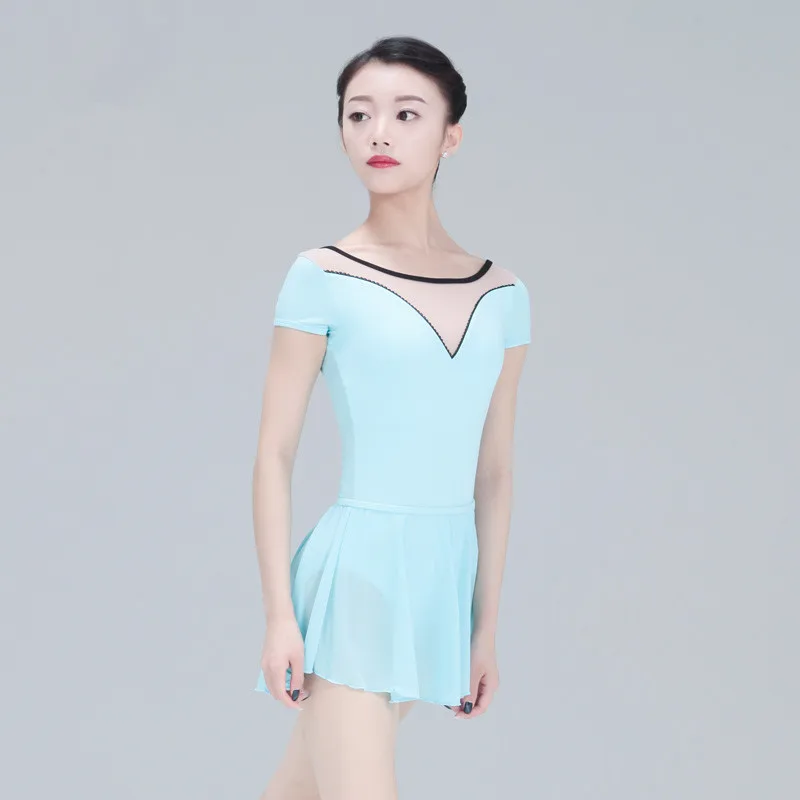 Женское гимнастическое трико балетная пачка танцевальная юбка платье костюм на