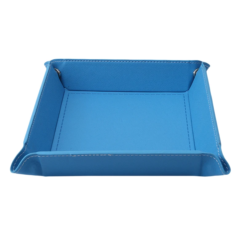 blue Брелок из искусственной кожи, складной лоток для ключей, складной кошелек для телефона, для хранения монет, коробка для мелочей, аксессуары для ящика, новинка - Цвет: blue