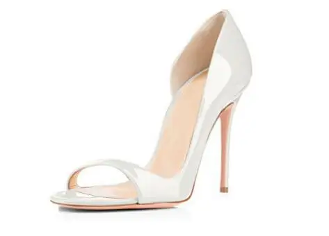 Большие size34-45 женские открытые/белые/черные/желтые босоножки на высоком каблуке