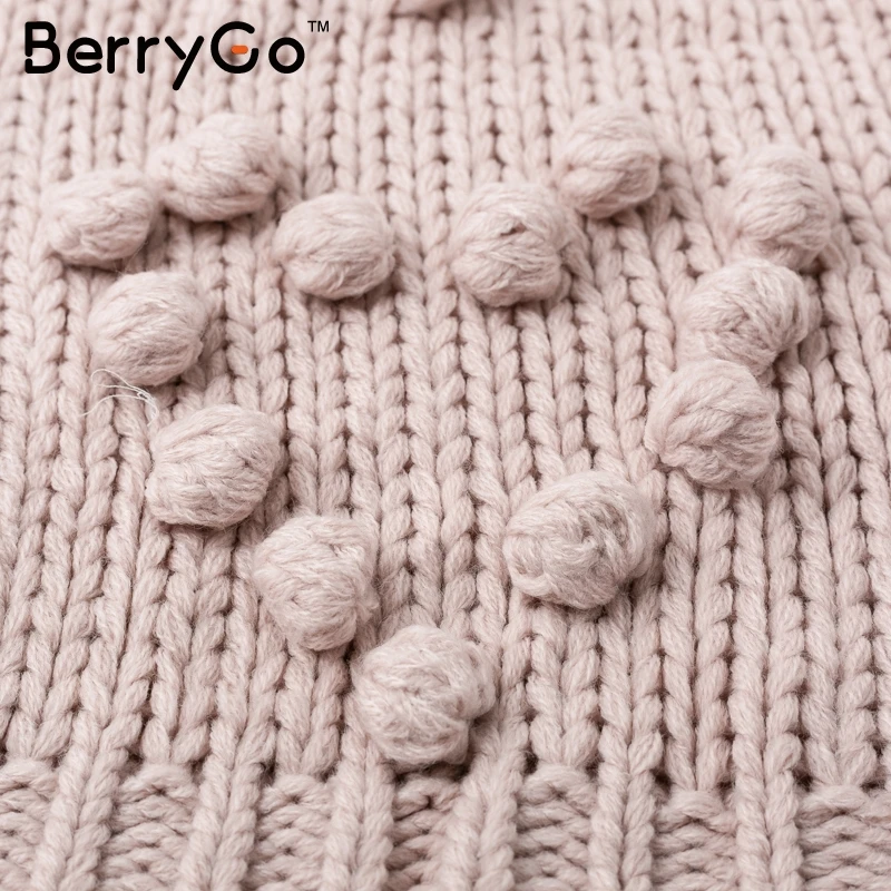 BerryGo Hairball милый вязаный для женщин свитер повседневное с длинным рукавом розовый