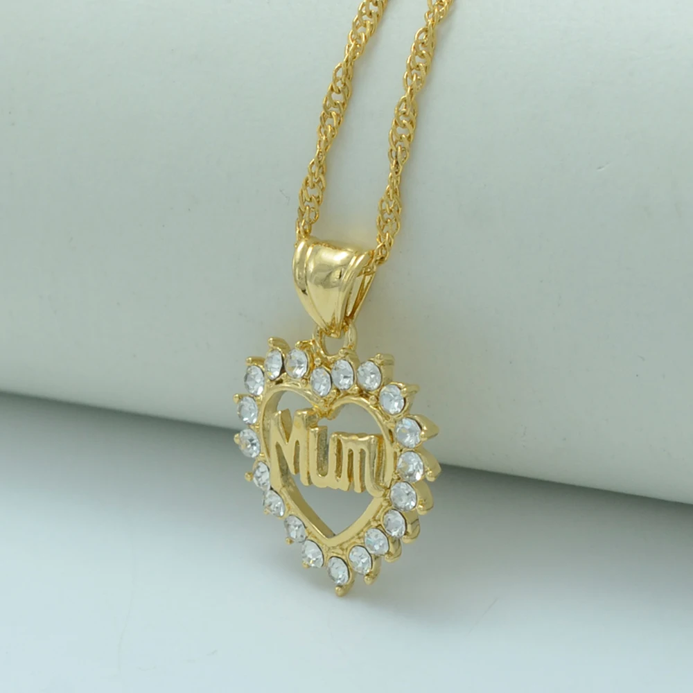 Anniyo/Сердце ожерелья для мам золото Цвет I Love Mama/всей семьи Одежда очарование кулон