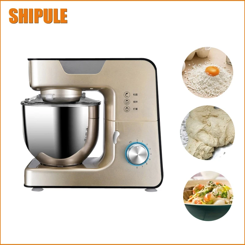 

free ship commercial 220V Stainless Steel 5.5L dough mixer 8 gear 1000W power flour mixer 8 speed dough mixer with eggbeater