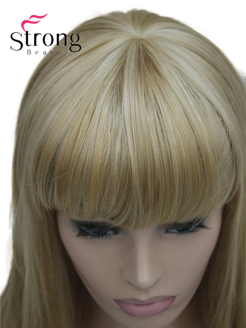 StrongBeauty длинный прямой пепельный блонд со светлыми блондинами синтетический
