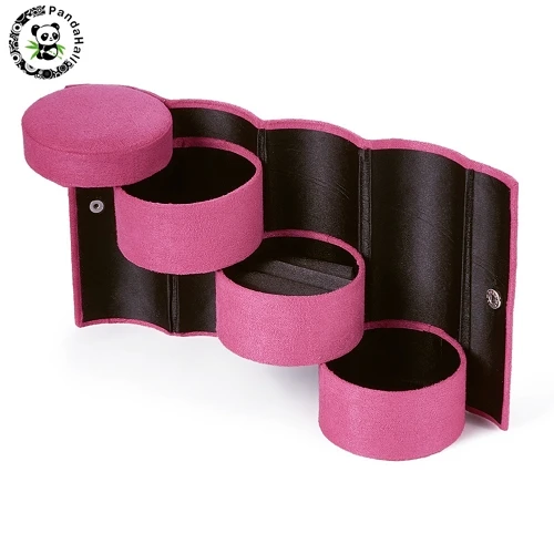 Rose Pink Pandahall креативный держатель дисплея ювелирных изделий съемные ювелирные сумки для переноски бархатные покрытые волокна коробки для хранения доски 7,5x13,5 см - Цвет: Rose Pink
