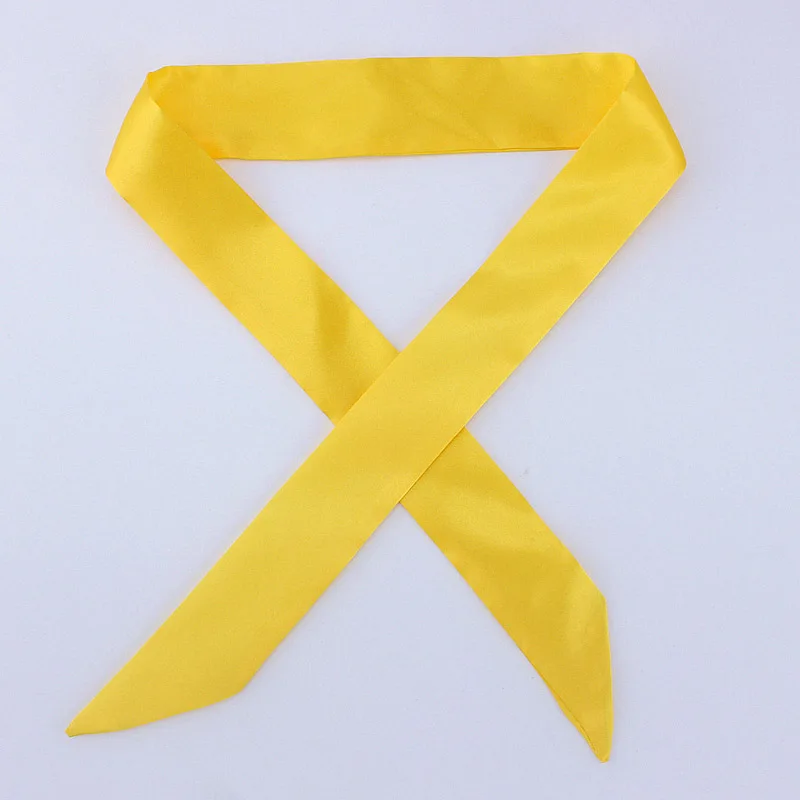 D81 Yellow 30 цветов, женский шарф, модный однотонный шарф, узкая маленькая лента на голову, шарф с ручкой для волос, роскошный брендовый декоративный галстук - Цвет: D81 Yellow