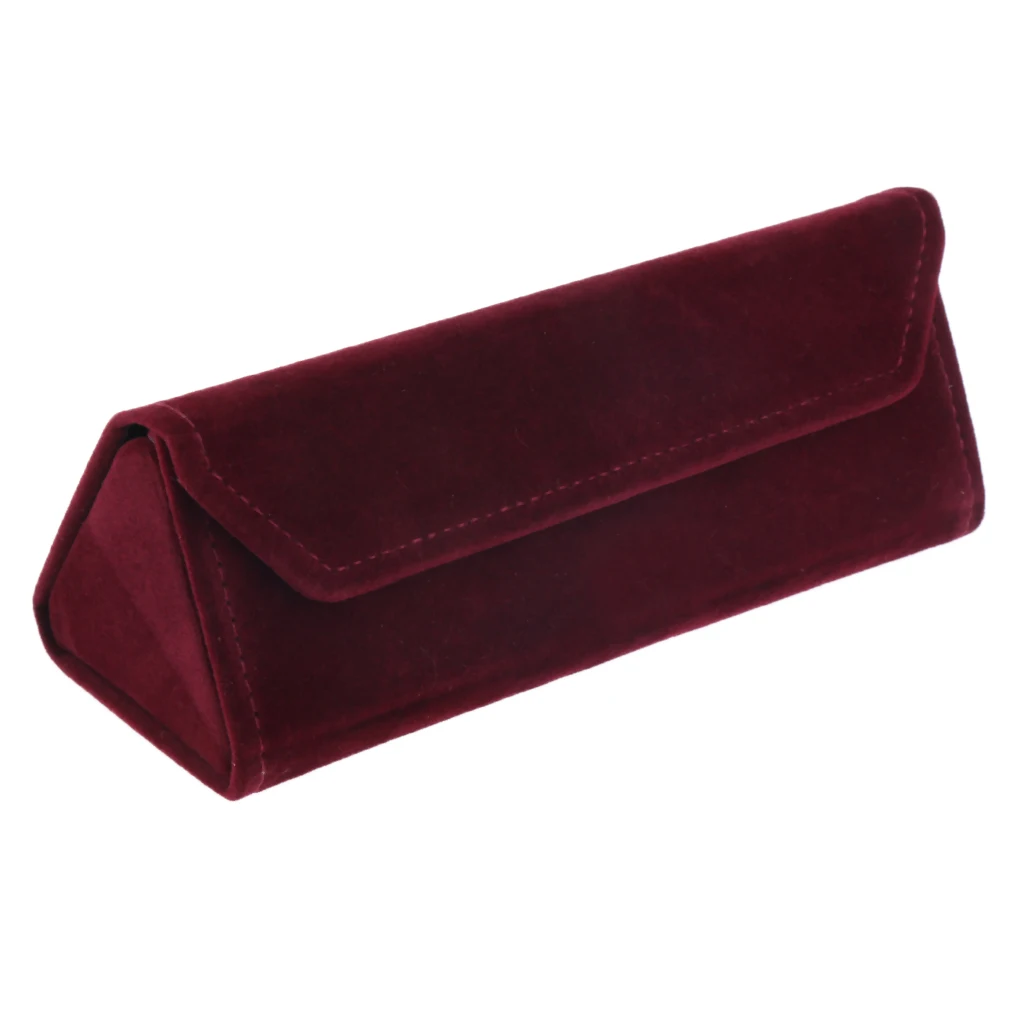 Wine Red 15.8cm Folding Eyeglasses Hard Case Women Men Travel Glasses Box Suede Sunglasses Case Multicolor Spectacle Cases - Цвет: Wine Red 15.8cm