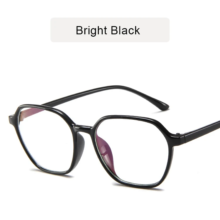 KOTTDO New Retro Glasses Frame Fashion Computer Glasses Frame Polygonal Glasses Frame Prescription Eye Glasses Frame Women - Цвет оправы: bright black