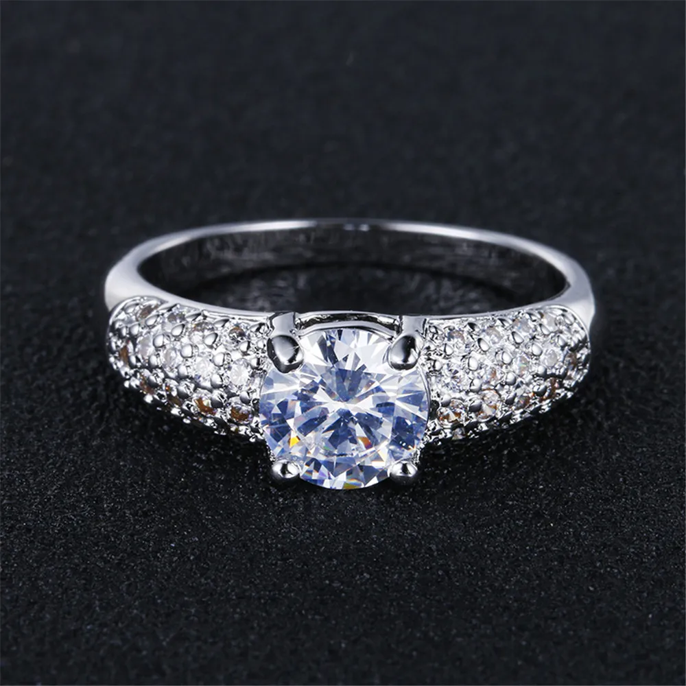 Изысканные кольца цвета розового золота для женщин шикарные циркониевые