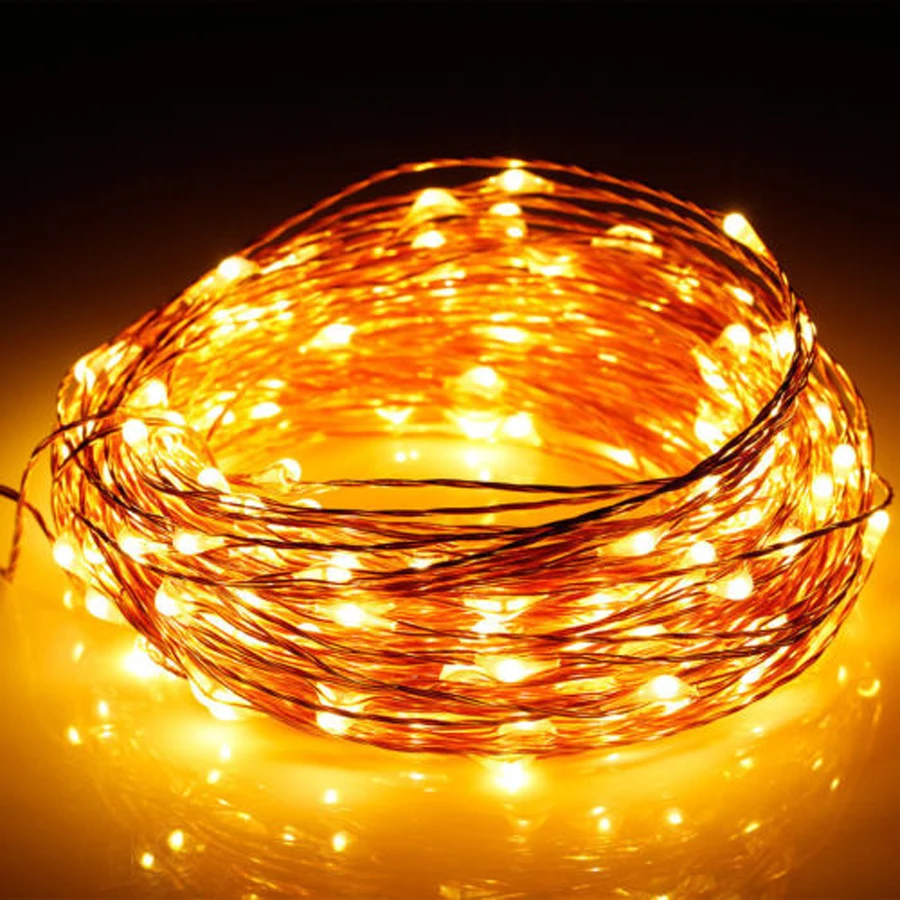 100 М Батареи АА Новогодние гирлянды Светодиодные Медной Проволоки Строка
