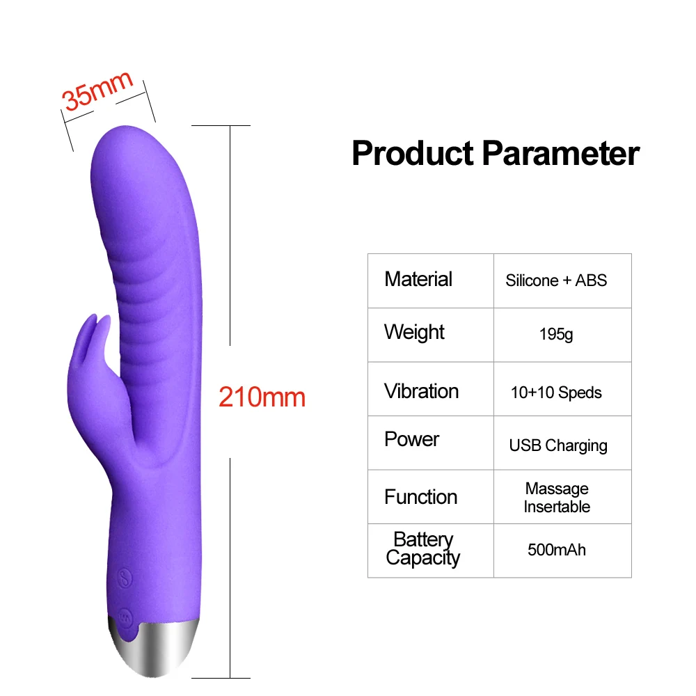 G Spot фаллоимитатор кролик вибратор для женщин двойная вибрация силиконовый