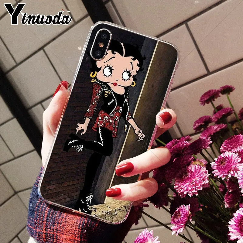 Мягкий чехол Yinuoda Betty boop для iPhone 5 5Sx 6 7 7plus 8 8Plus X XS MAX XR|Чехлы-накладки| |