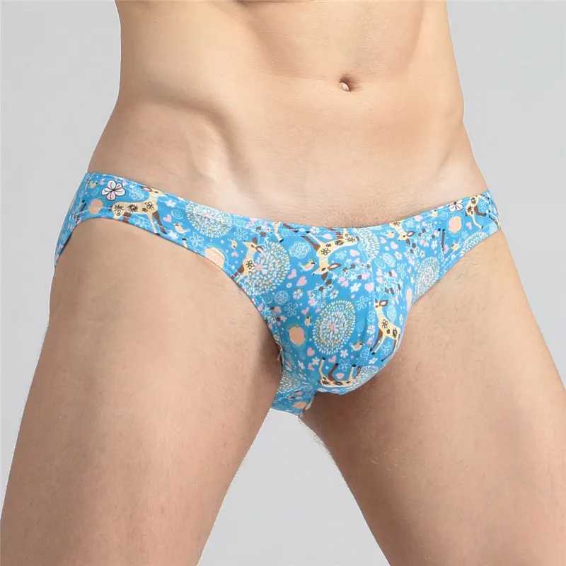 Мужское нижнее белье цветочные шорты с принтом Мужские s трусы Masculina U Pouch мужские