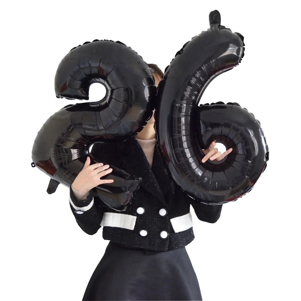 30 &quotчерный шар шара шарфа балона украшения дома аксессуары День святого