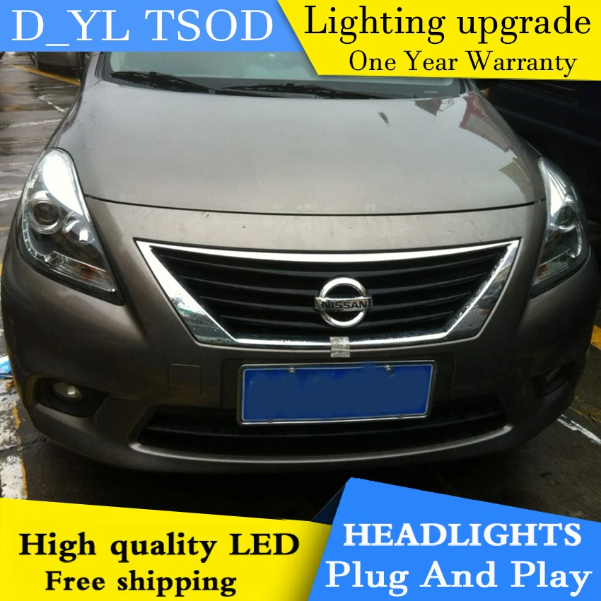 DY_L автомобильный Стайлинг Головной фонарь для Nissan Sunny 2011 светодиодный фонарь DRL H7/D2H HID Xenon bi xenon объектив