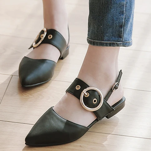 Женщины Лето Плоские Туфли 2017 Случайный Пряжки Ремня Моды Металлические