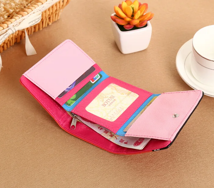 

BOTUSI We Are Super Hero Carton Wallet Card Holder Fashion Purse Female Wallet Leather Pu Purse Small Money Bag Coin Pocket