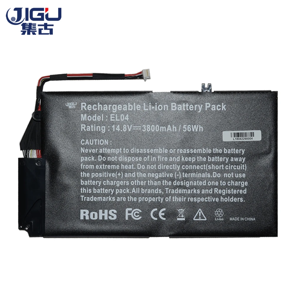

JIGU 3CELLS Laptop Battery EL04 EL04XL ELO4XL HSTNN-IB3R UB3R TPN-C102 For HP ENVPR4 I5-3317U ENVY 4 4T-1000 Envy TouchSmart 4