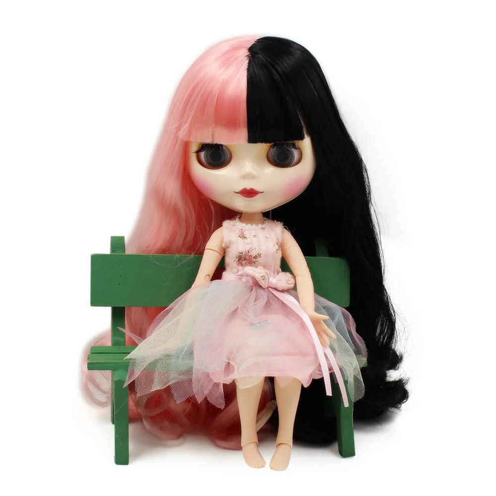 Ледяная фабрика blyth кукла 1/6 игрушка белая кожа соединение тела розовые и черные волосы Мелани Мартинес волосы bjd кукла 30 см