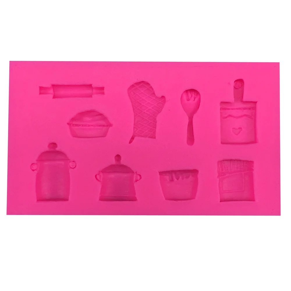 

Free shipping DIY Cartoon Pot rolling pin shape silicone mold chocolate fudge cake decoration tool F0406