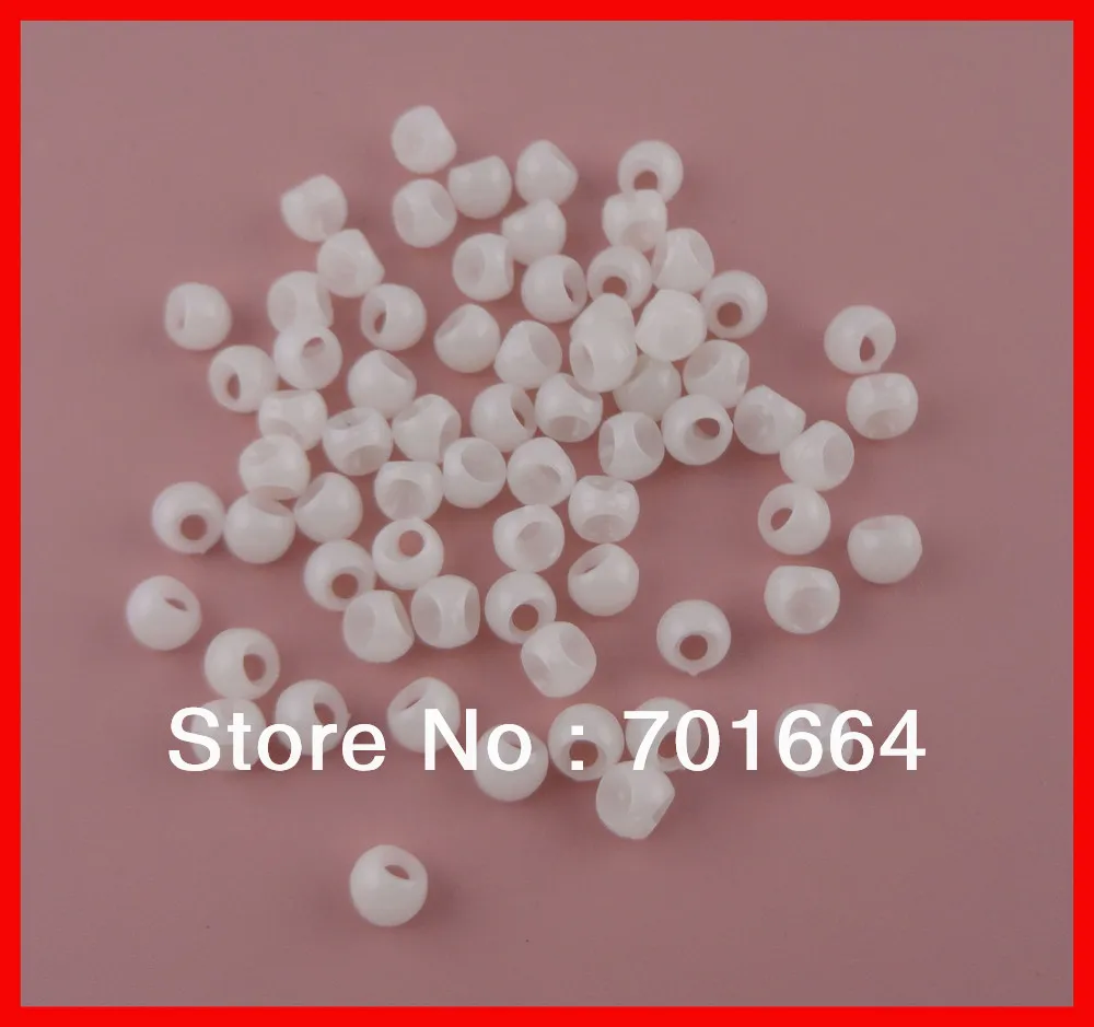 200 шт 1 2 см белоснежные пластиковые шариковые Стопперы для эластичных волос