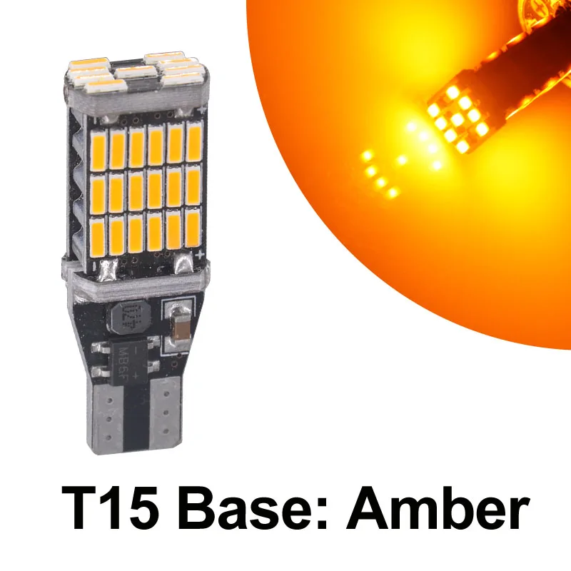 2 шт. превосходный светодиодный T15 W16W 45 SMD 4014 Авто Canbus лампы заднего хода стоп-светильник резервный светильник s лампа заднего хода - Испускаемый цвет: Amber