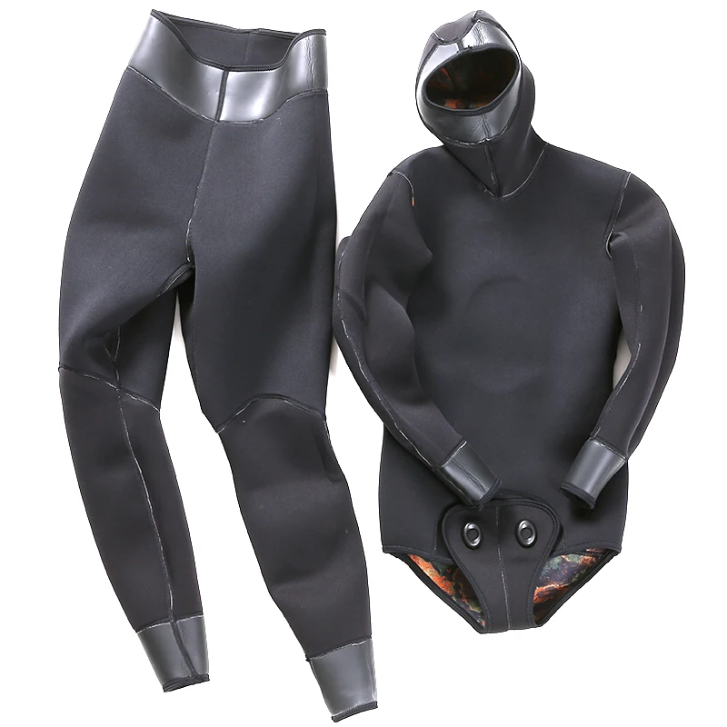 

Neoprene 3mm Thicker Hunting Hooded Underwater Wetsuit Surf Snorkel Swimsuit 2-Pieces Suits Combinasion Scuba Diving Suit