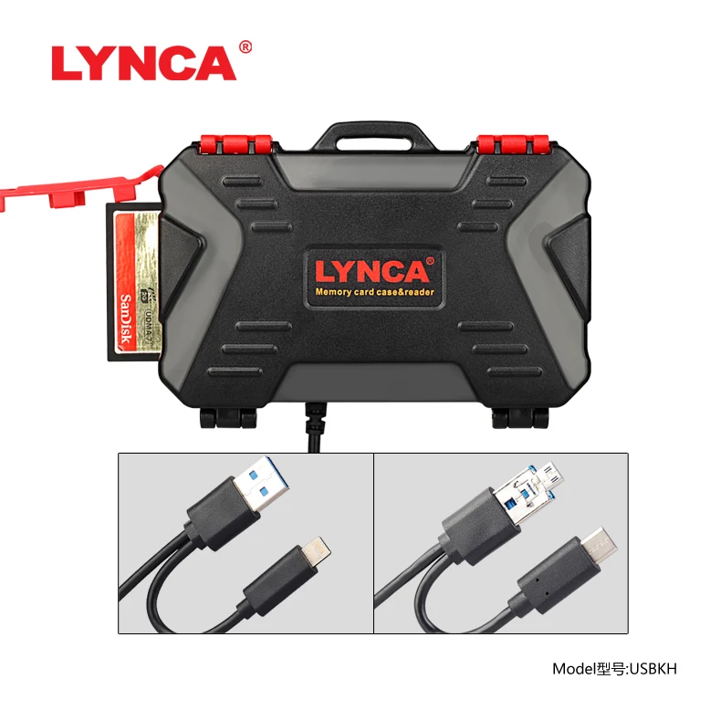 LYNCA 2 в 1 устройство для чтения карт памяти USB 3 0 5 Гбит/с 9 шт. MSD + 7 SD чехол CF TF коробка