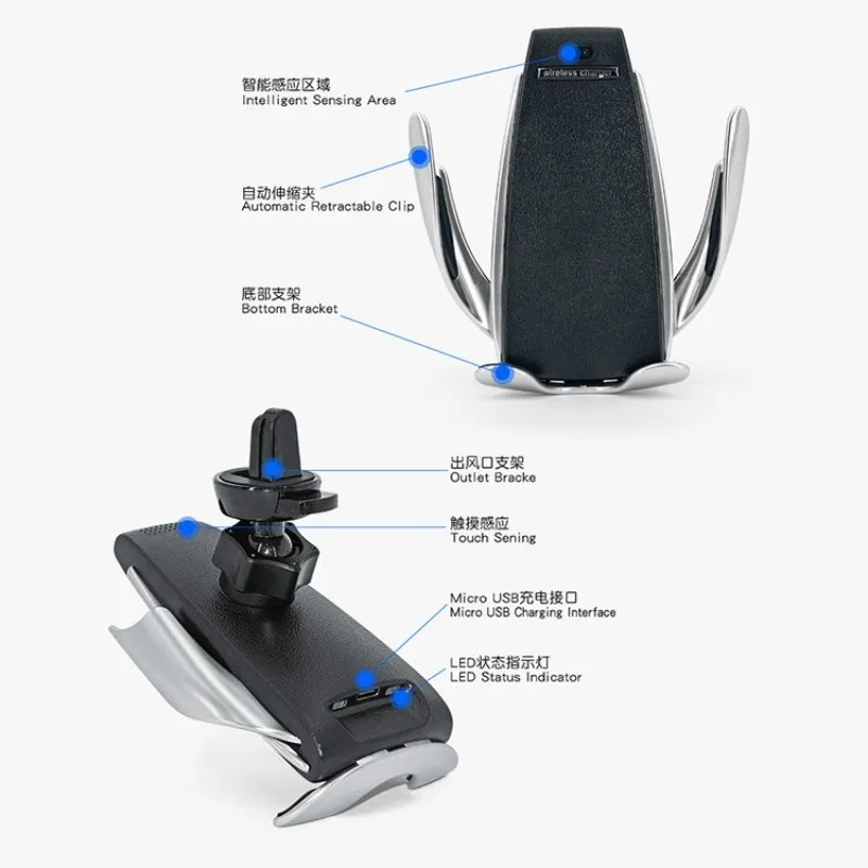 S5 10W/7.5W/5W wireless charger &amp car phone holder Fully automatic induction for your mobile stand | Электроника