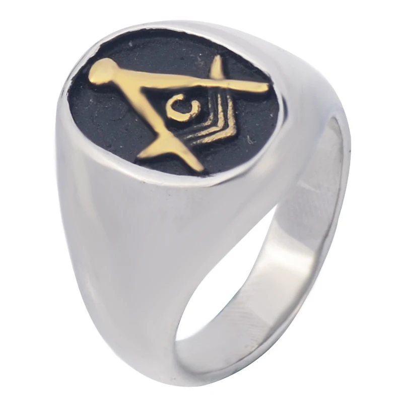 Кольцо с позолотой Мейсон/мужские масонские кольца из нержавеющей стали мужское