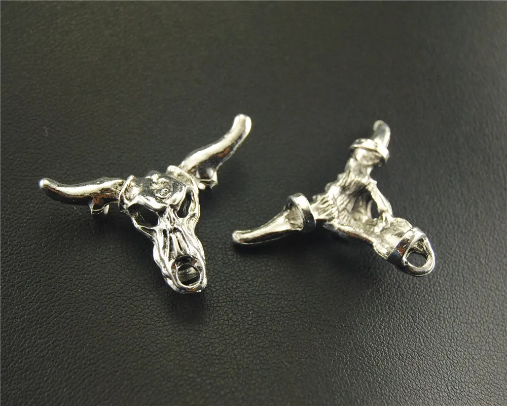 Ожерелье из бычьей головы 23 х34 мм 5 шт.|horn charm|charms jewelry makinghead charms |