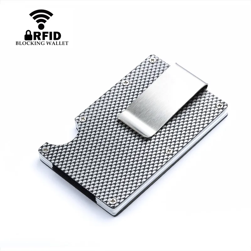 Кошелек BISI GORO металлический мини держатель для карт и ID с rfid защитой тонкий