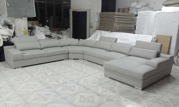 Бесплатная доставка 2016 новейший дизайн дома Moden кожаный диван большого размера u