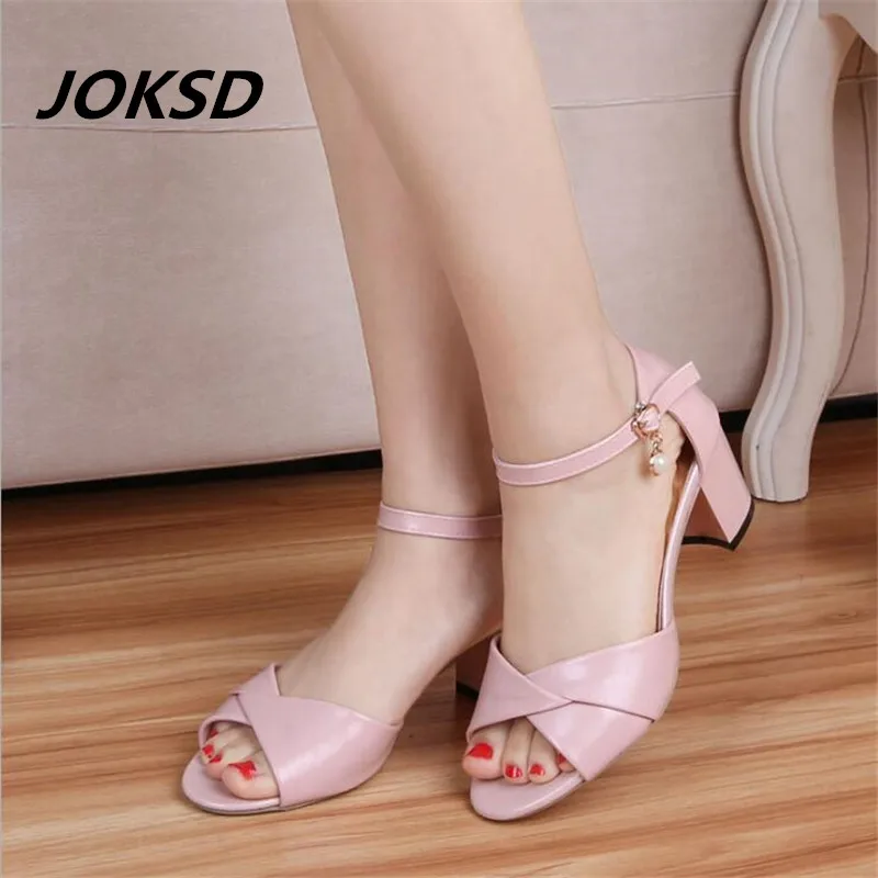 Женские босоножки JOKSD на высоком каблуке с ремешком щиколотке женские летние