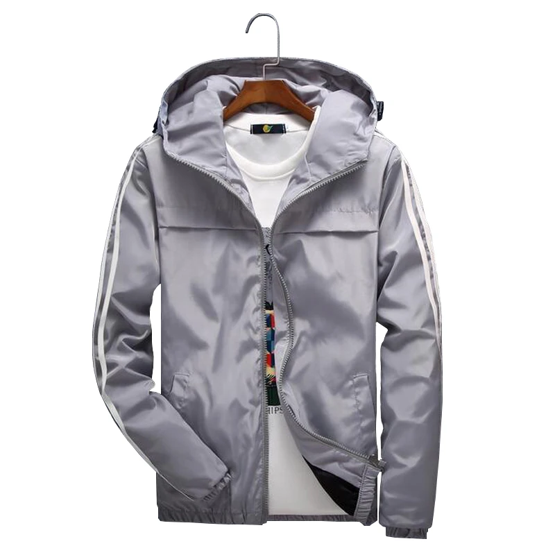 2017 New Listing Spring and Autumn Men's Hooded Jacket Solid Color Simple Wild Youth Sports Tide 90 | Спорт и развлечения