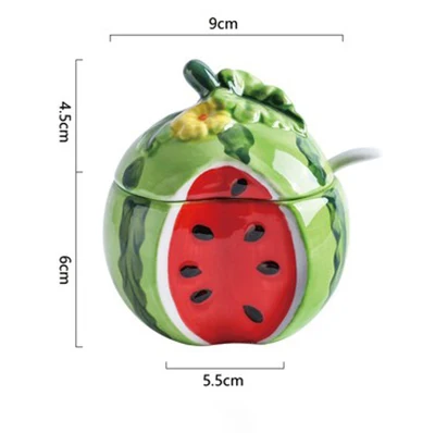 Red Watermelon Керамическая банка для хранения в форме фруктов, Минималистичная Милая бутылка для хранения кофе, сахара, чая, органайзер, Декор для дома - Цвет: Red Watermelon