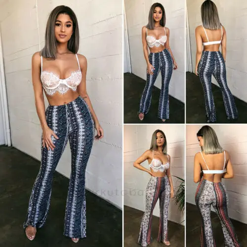 Женские Мешковатые шаровары Boho с высокой талией хиппи широкие брюки Gypsy Palazzo