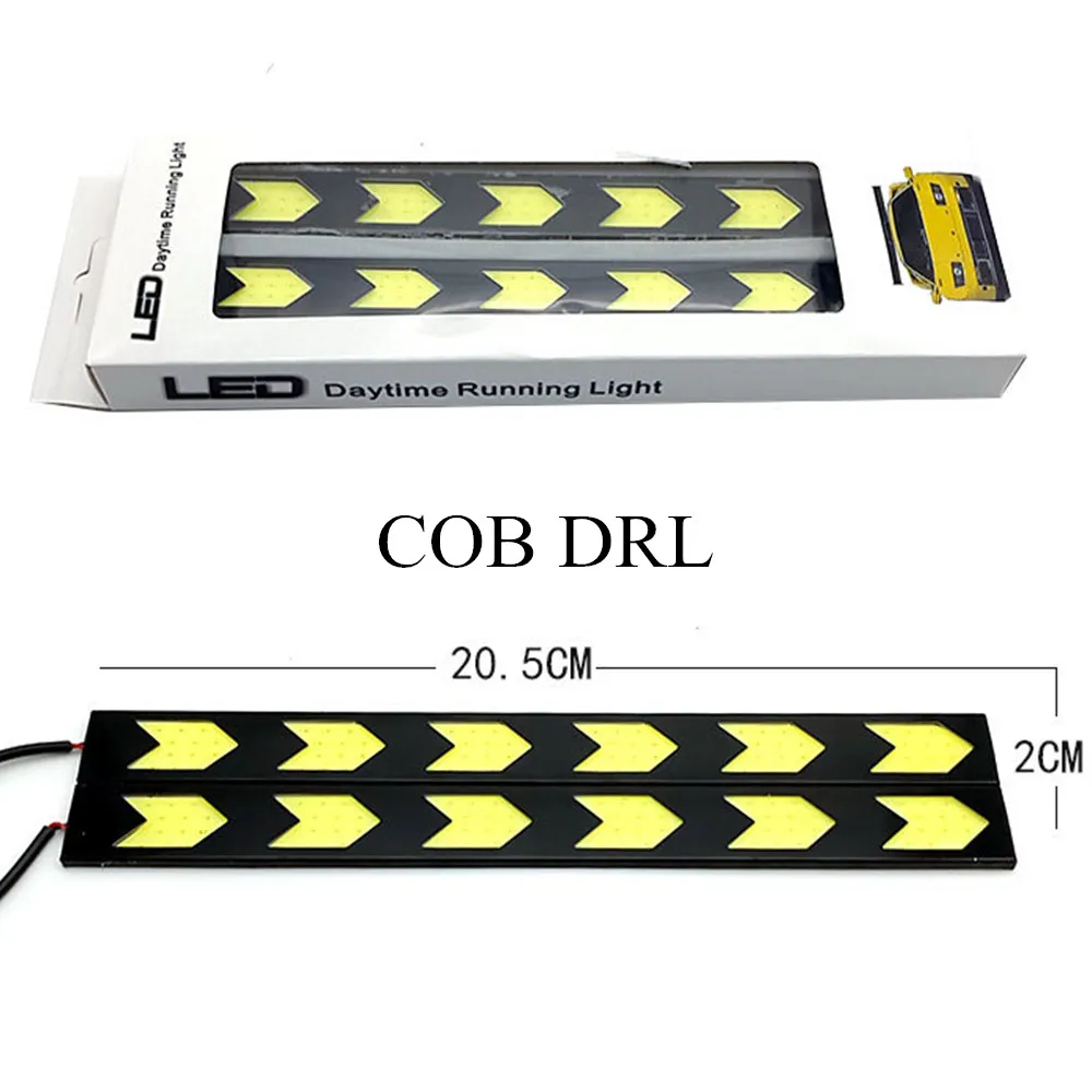 

12V светодиодный COB чистый белый авто для вождения DRL 2 шт./компл. COB DRL светодиодный авто лампа 12 Вт COB Дневной светильник
