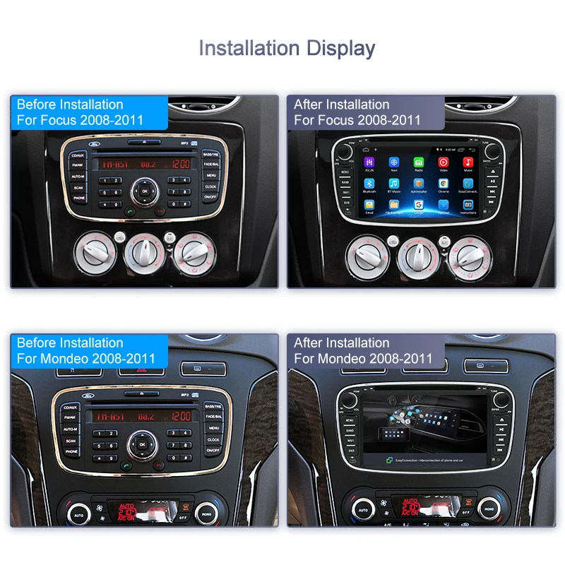 Junsun Android 8 1 автомобильный мультимедийный плеер gps 2 Din DVD для Ford Focus 2/Kuga 2/S-MAX/Mondeo