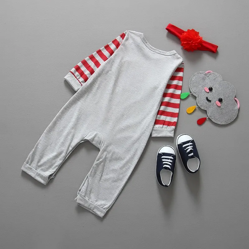 2016 Новинка Рождество ребенка ползунки осень зима Комплекты для девочек Одежда