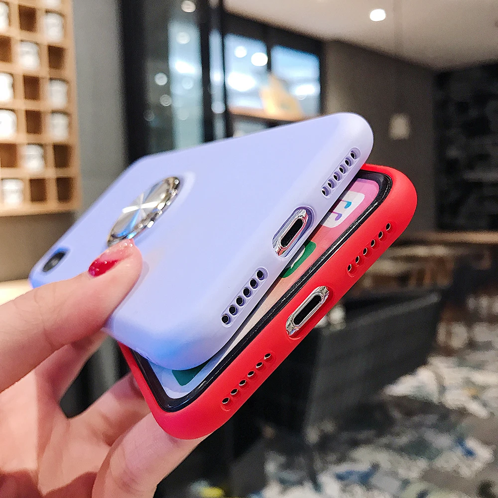 Чехол для телефона с жидким силиконовым кольцом Xiaomi Redmi Note 7 6 Pro Ультратонкий