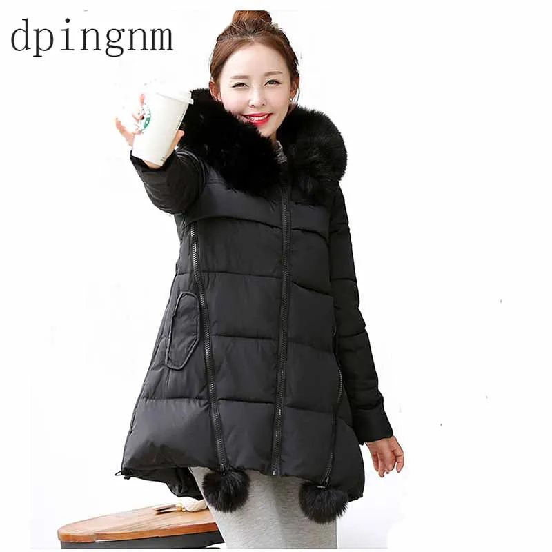 

winter jacket women Large fur collar down wadded jacket female cotton-padded jackets thickening women winter coat