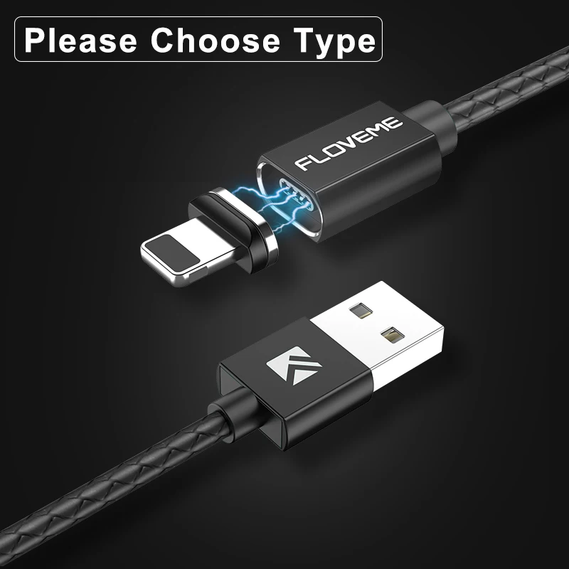 Balck Color Cable FLOVEME 3A Магнитный usb type-C кабель для iPhone X XS Max XR Быстрая зарядка Micro USB кабель зарядное устройство кабель для samsung S10 S9 S8 S7 - Цвет: Balck Color Cable