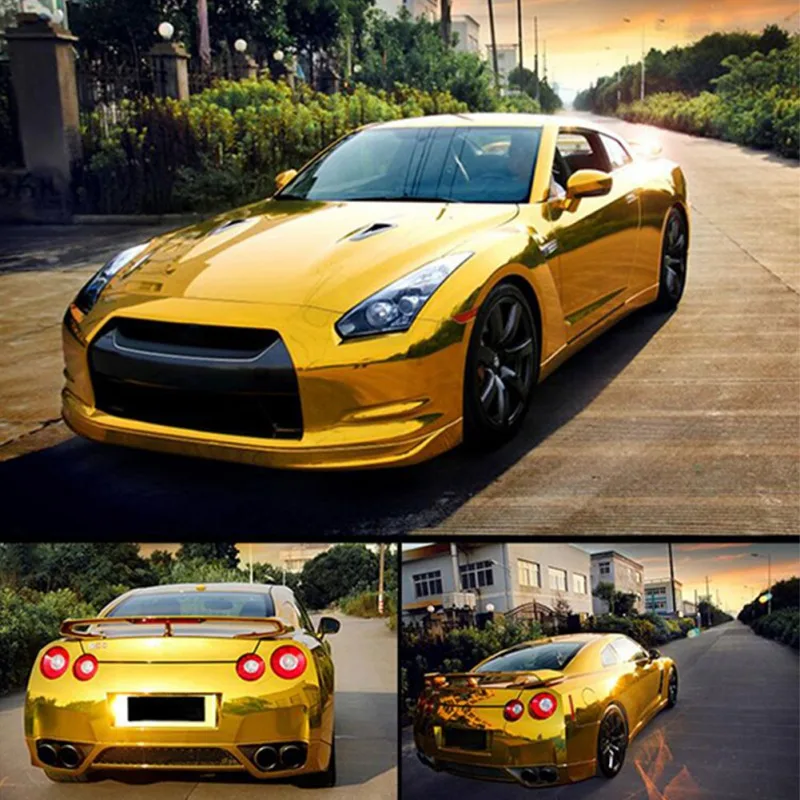 

Yellow Car Vinyl Film Wrap Color Change Car Body Sticker Decal Sheet Film