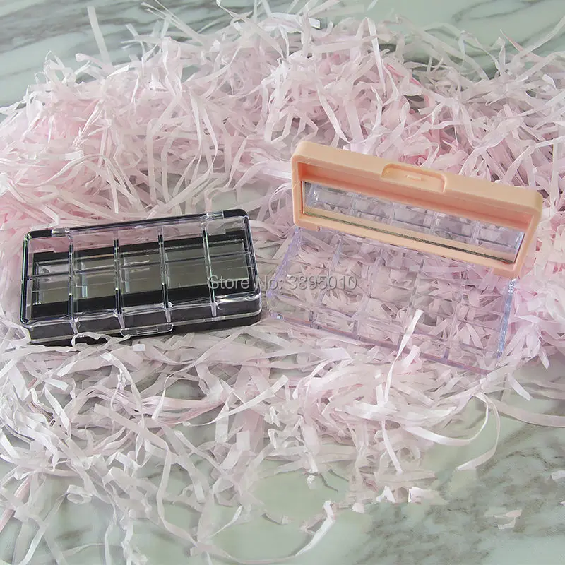 Прямоугольный Черный Розовый Футляр для теней век с зеркалом Сделай Сам пустая