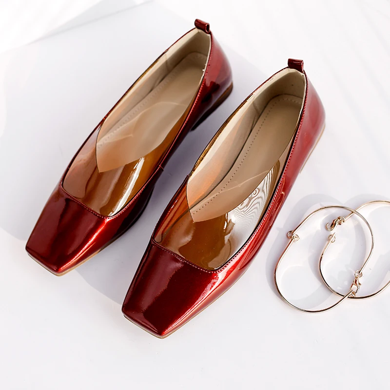 3 Цвет размера плюс 42 Женская обувь женская из лакированной кожи с ремешком на