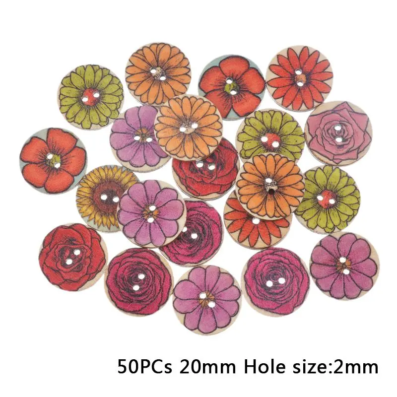 50pcs J Hoomall 50 шт. национальные пуговицы из чистого дерева для скрапбукинга, декоративные пуговицы 25 мм, Швейные аксессуары, разные цвета - Цвет: 50pcs J